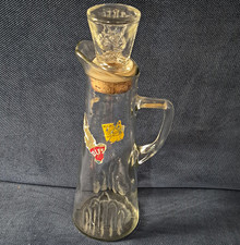 Wolfs 1 Pint Clear Glass Pitcher w/ Cork Stopper Lid Michigan Advertising