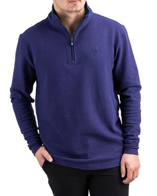 PINS AND ACES PLAYER PREFERRED WAFFLE KNIT PULLOVER - NAVY SIZE M NEW WITH TAGS