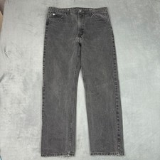 Levi's 505 Mens Vintage Made in USA Faded Black Straight Leg Jeans 36x30