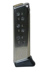 Walther PPK/S .380 Standard Plastic Finger Butt Plate Nickel Finish 7 Round Mag