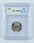 1950 Washington Quarter MS65 ICG *8073