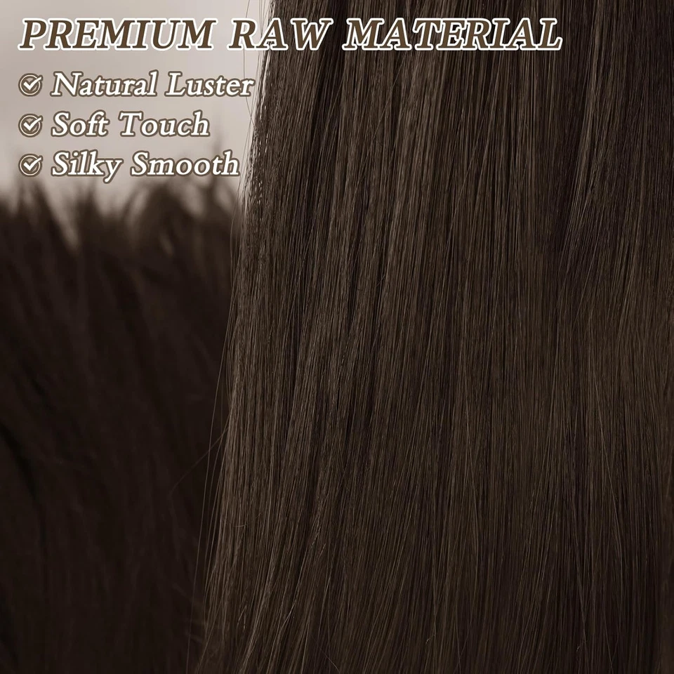 Coda Di Cavallo Extension - 86Cm Lunga Lisci Capelli Extension Con Coulisse Sint - Immagine 4 di 4