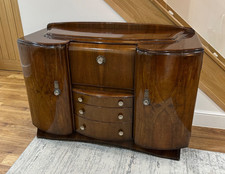 A rare vintage - Beautiful 1930s Art Deco EXELOAK Walnut Cocktail Cabinet