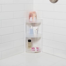 White, Plastic Rust-Resistant Bath Organizer for Dorm
