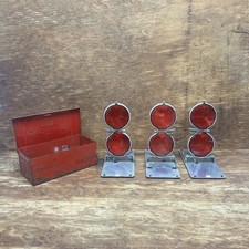 Vintage Anthes Truck Safety Reflectors Set of 3 with Metal Case Made in USA