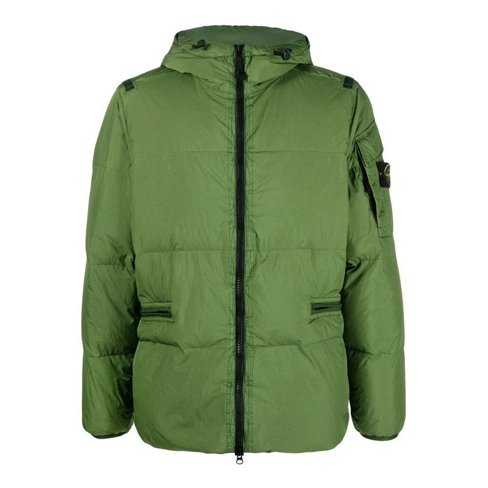 Stone Island Stone 22FW Crinkle Laps giacca imbottita con cappuccio cachi 771540223 V0058
