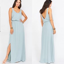 Show Me Your Mumu Kendall Maxi Dress In Silver Sage Crisp SIZE XS Orig $148