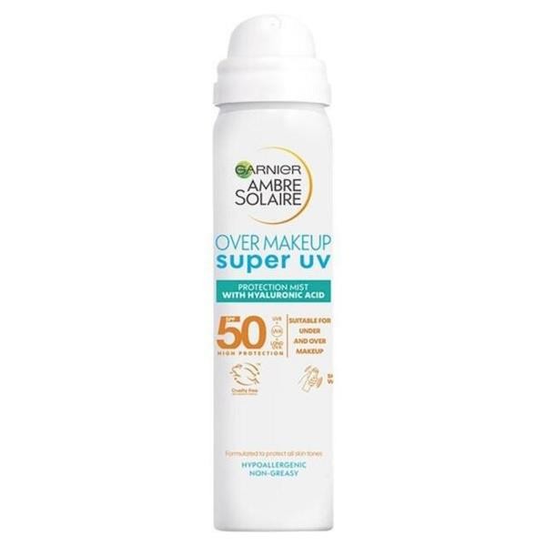 2 x Garnier Ambre Solaire Over Make Up Super UV Protection Mist SPF50 75ml