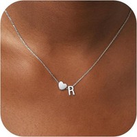 Kette Gold Silber Damen 18K Vergoldet Herz Buchstaben Halskette Schmuck Geschenk