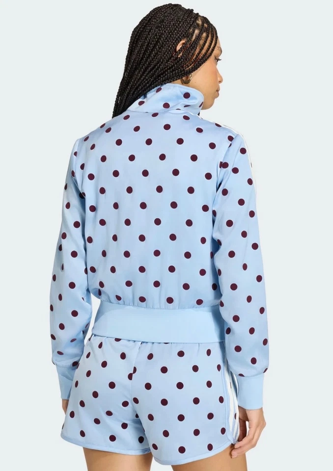 ADIDAS ORIGINALS POLKA DOT SATIN TRACKTOP OFF BLUE BNWT XS, S,M,L,XL - Photo 2/4