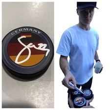 TIM STUTZLE SIGNED GERMANY HOCKEY PUCK W/ CASE OTTAWA SENATORS COA