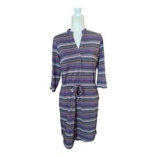 Ellie Kai Womens Stretch Casual Shirt Dress Size 4 Tie Waist Comfort Work Wear