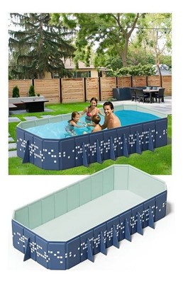 Large Folding Family Swimming Pool 6302CH 102''x65''x20''