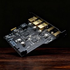 USB3.2 GEN1 PCI-E Expansion Card 5 Ports 2 Type-C 3 USB-A 19 Pin Connector 5GbdA