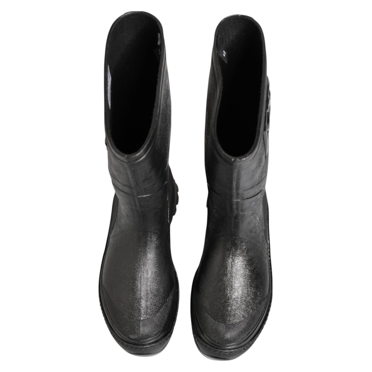 DOLCE & GABBANA Shoes Metallic Black Pull On Rain Boots Men