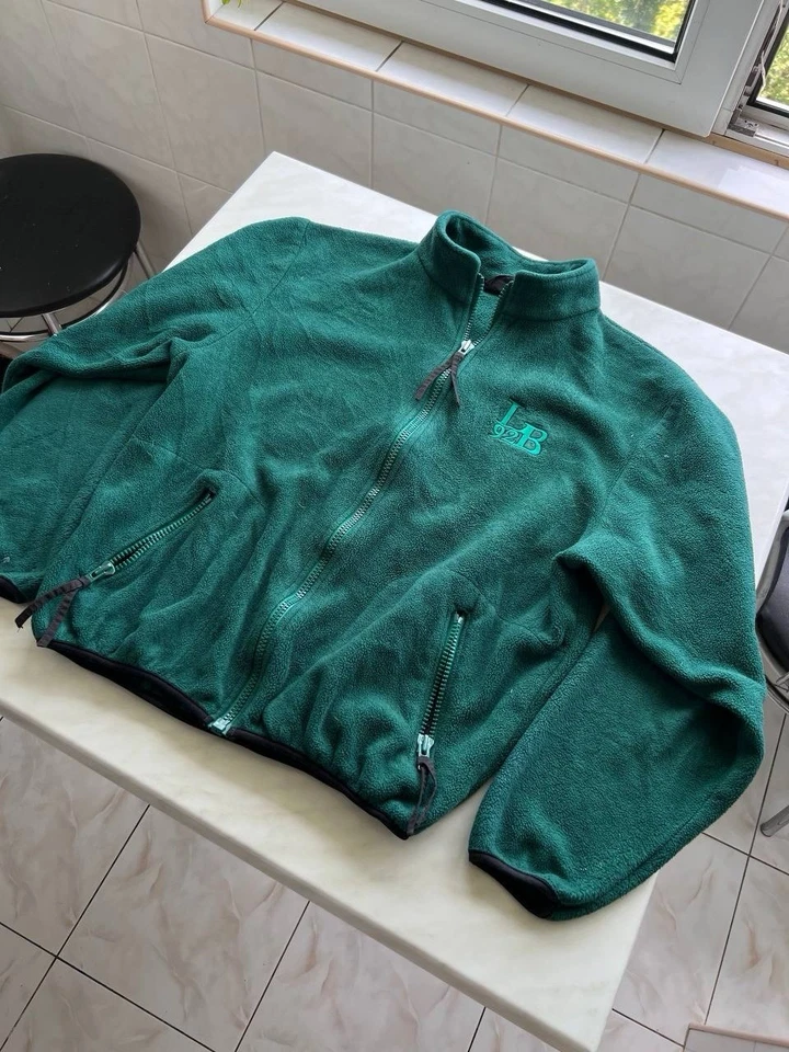 Vintage Lehman Brothers Zip Hoodie Fleece Jacket USA LB 92s Green Banker Finance - Image 2 of 4
