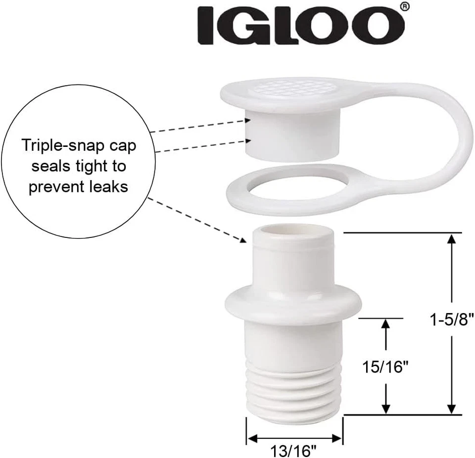Igloo Replacement Triple Snap Drain Plug - Image 2 of 4