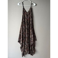 Anthropologie HD in Paris sz XS brown orange spaghetti strap maxi dress