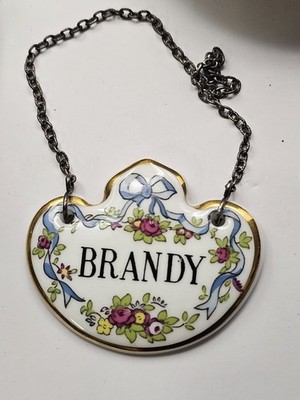 Vintage Coalport Fine Bone China Brandy Decanter Tag Marker England