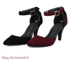 Women's Chic Kitten Heels Pointed Toe Party Dress Pump Ankle Strap OL Shoes Hot