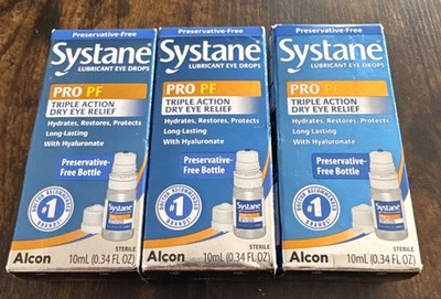(3) Systane PRO PF Dry Eye Preservative Free Lubricant Eye Drops Exp: 09/26 New