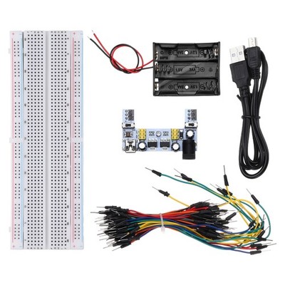 Breadboard Kit 830 with 2 Power Supply Modules Mini USB Cable Jumper Wires