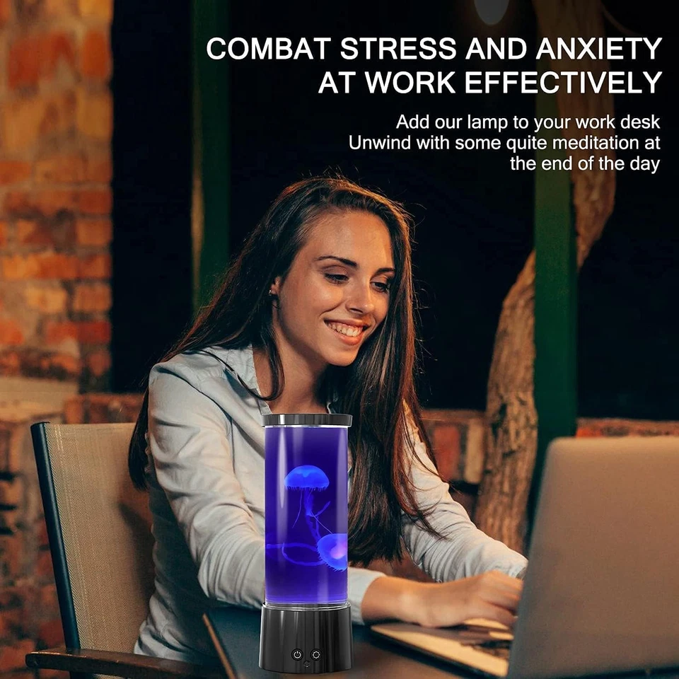 Jellyfish Lights Led Schreibtisch Lampe Tisch Nachtlicht Farben Quallen Aquarium - Bild 4 von 4