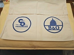 C.&O/ B.& O Railroad Passenger Car Cloth Headrest Cover 20" X 14.5" 