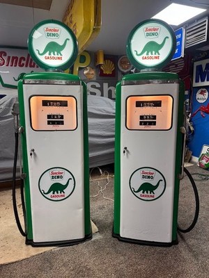 Pair of Restored Sinclair Gas Station Pumps TOKHEIM Model 300