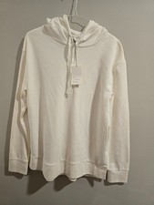 NWT Cream Ladies Hoodie Medium Side Slits Soft Fall Activewear Pullover Hayride