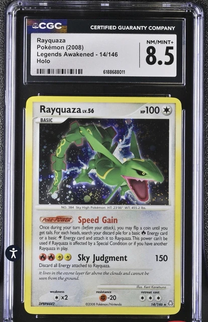 Pokemon Legends Awakened Rayquaza Holo 14/146 CGC 8.5 NM/Mint Beautiful Swirl