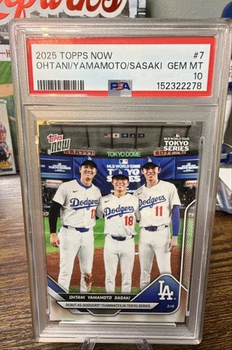 2025 Topps Now - Tokyo Series Shohei Ohtani, Yoshinobu Yamamoto, Roki Sasaki #7