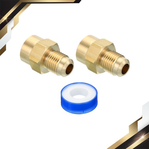 2pcs 5/16SAE Flare Male to 1/4NPT Female Brass Flare Tube Fittings
