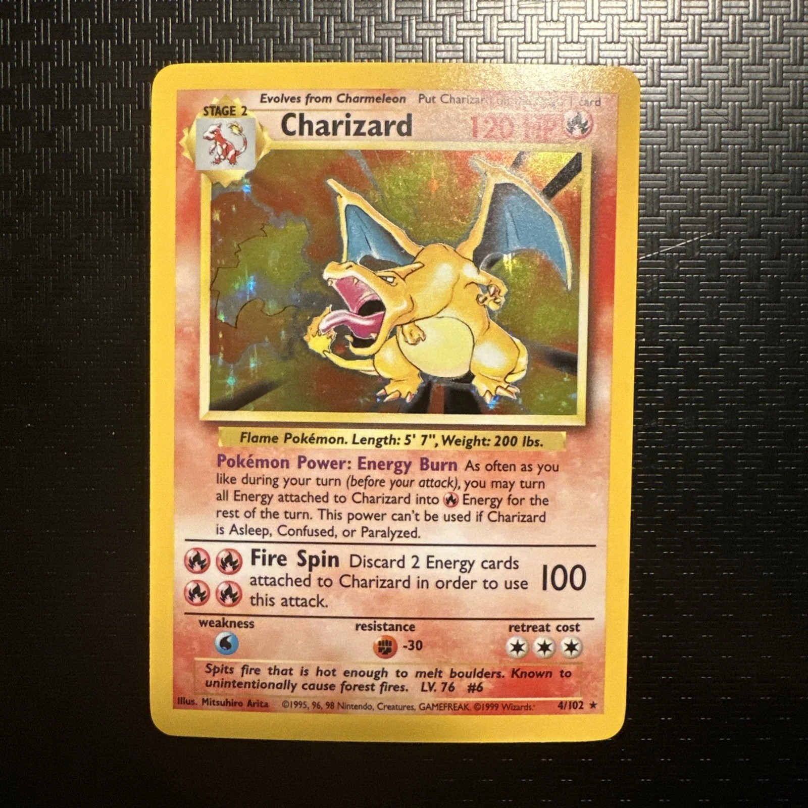 Charizard 4/102 Base Set Holo 1999 Vintage Pokemon TCG