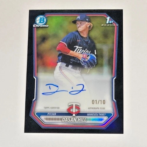 2026 Bowman Chrome Dasan Hill 1st Rookie Auto Black Refractor SSP #1/10 Twins SP