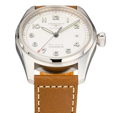 Unused LONGINES Spirit Automatic L3.810.4.73.2 Silver Leather Men's Watch in Box 3