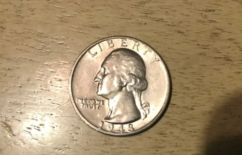 1948-S Washington Silver Quarter AU San Francisco Mint 25c Set Break Actual Coin