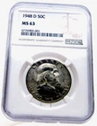 1948-D Franklin Half Dollar Coin NGC MS 63----645955CBF-4