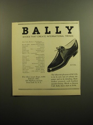1961 Bally Scuol Shoes Ad - Bally Shoes that create international trends