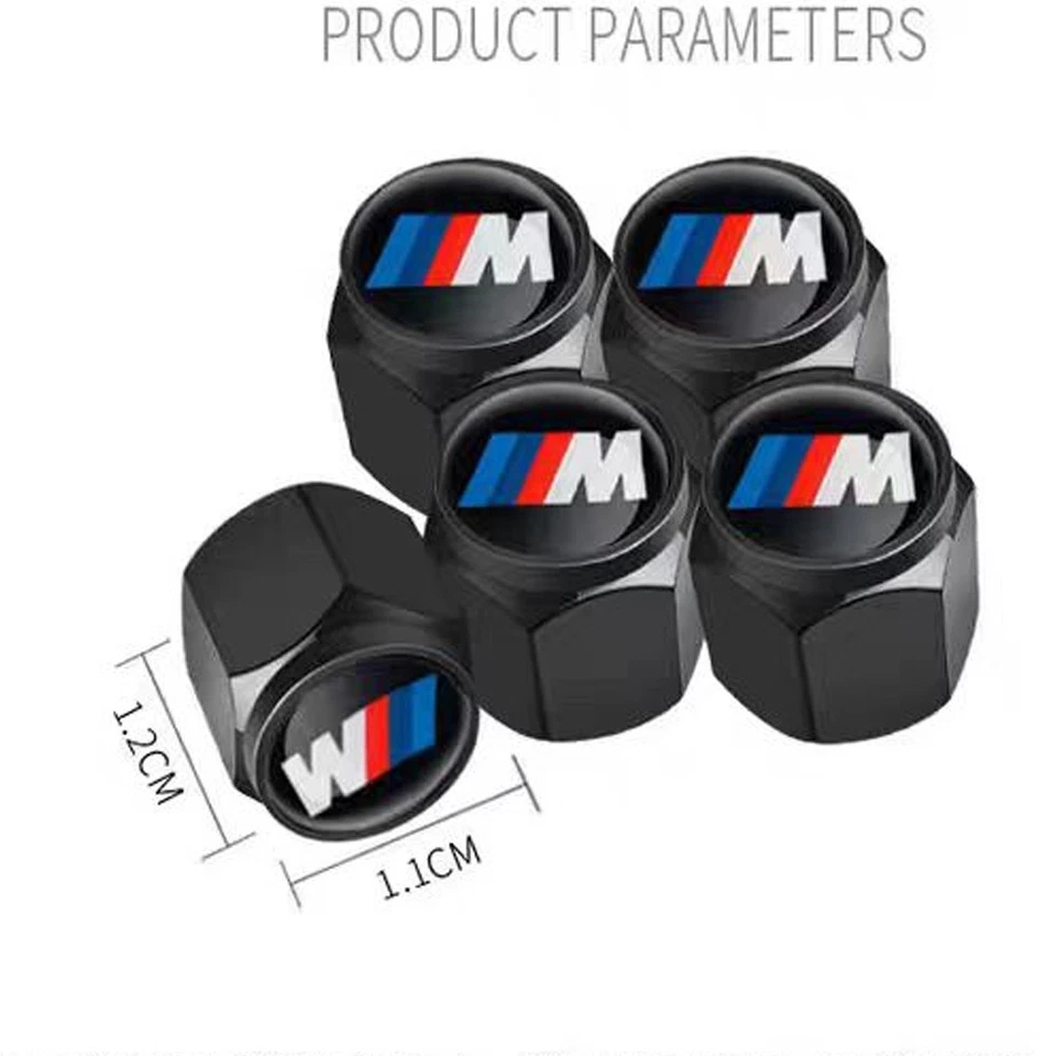 5PCS Tire Valve Stem Caps for BMW M 1 3 5 4 6X1 Universal Stem Covers Automotive - Image 3 of 4