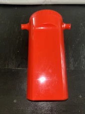 Vintage MCM Bright Red Orange Mepal Rosti Slim Drink Mix Pitcher Juice Plastic
