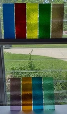 9 Sheets 90 COE Vintage Uroboros transparent, 1 translucent color mix fusing