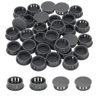 32Pcs 25mm Dark Gray Nylon Plastic Round Locking Hole Plugs Insert End Caps