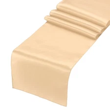 2 Pcs Gold Satin Table Runner 12" x 108" Romantic Silk Table Runner -10
