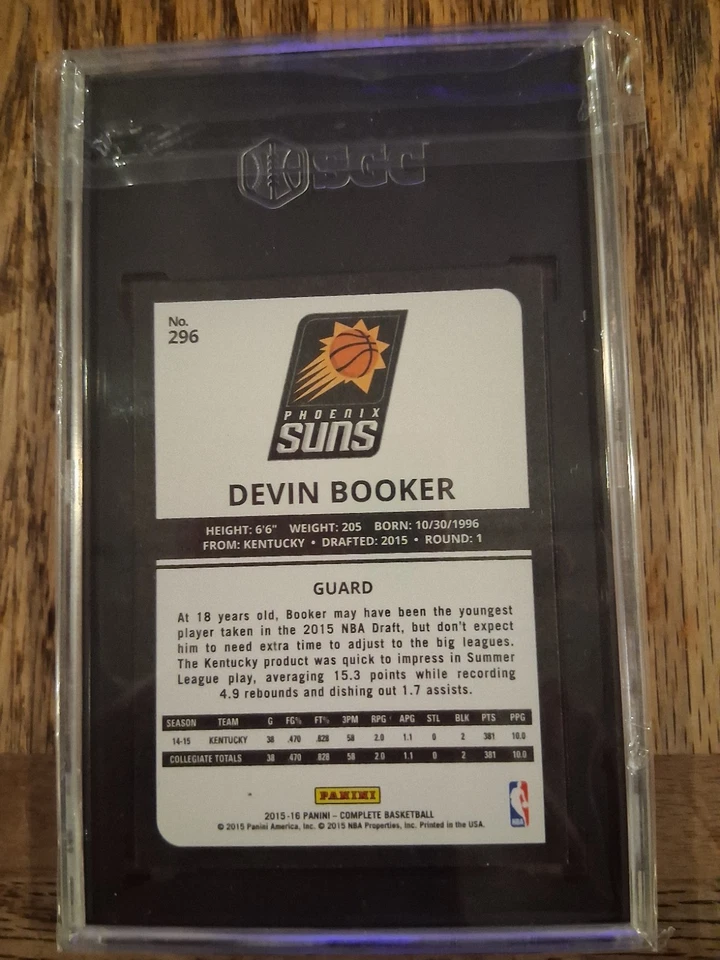 Panini Completo 2015-16 - Devin Booker #296 (RC) SGC 10 Foto 2 de 2
