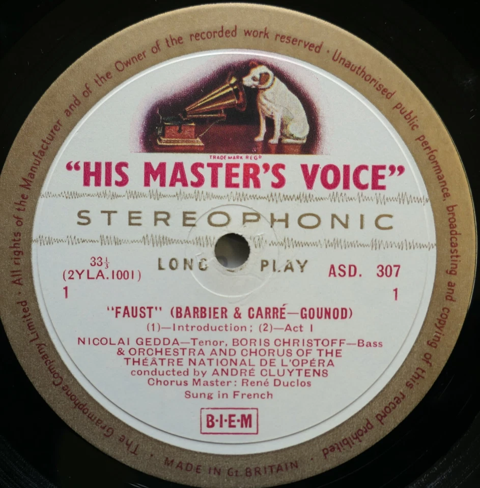 ASD 307-10 ED1 Gounod Faust Victoria De Los Angeles Cluytens NM 4LP HMV 1st W/G - Image 3 of 4