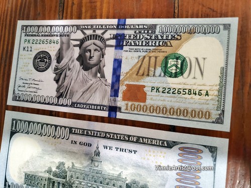 ZILLION DOLLAR BILL FUNNY PLAY MONEY NOVELTY CASH Vision Board - Picture 6 of 9