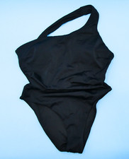 Victorias Secret Small Black One Shoulder Lined Padded One Piece Swimsuit Beach