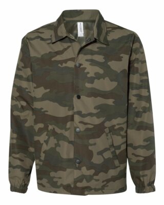 Independent Trading Co. Mens Water-Resistant Windbreaker Coach Jacket - EXP99CNB