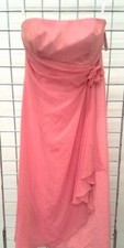 DAVID'S BRIDAL PEACH STRAPLESS CHIFFON GOWN SIZE 12 NWT 150